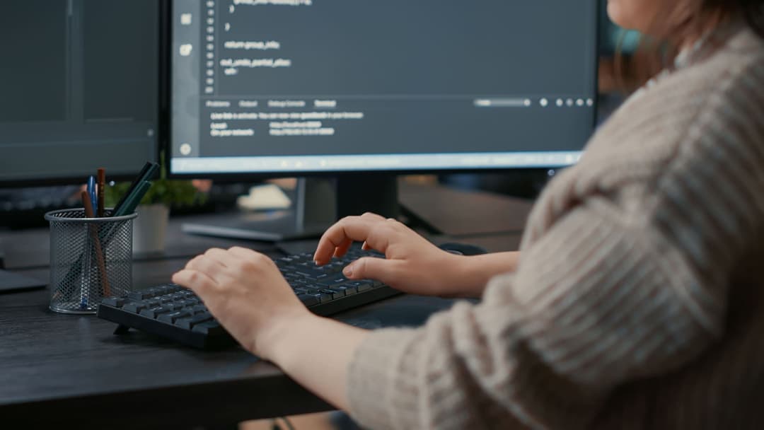 Engineer working on computer