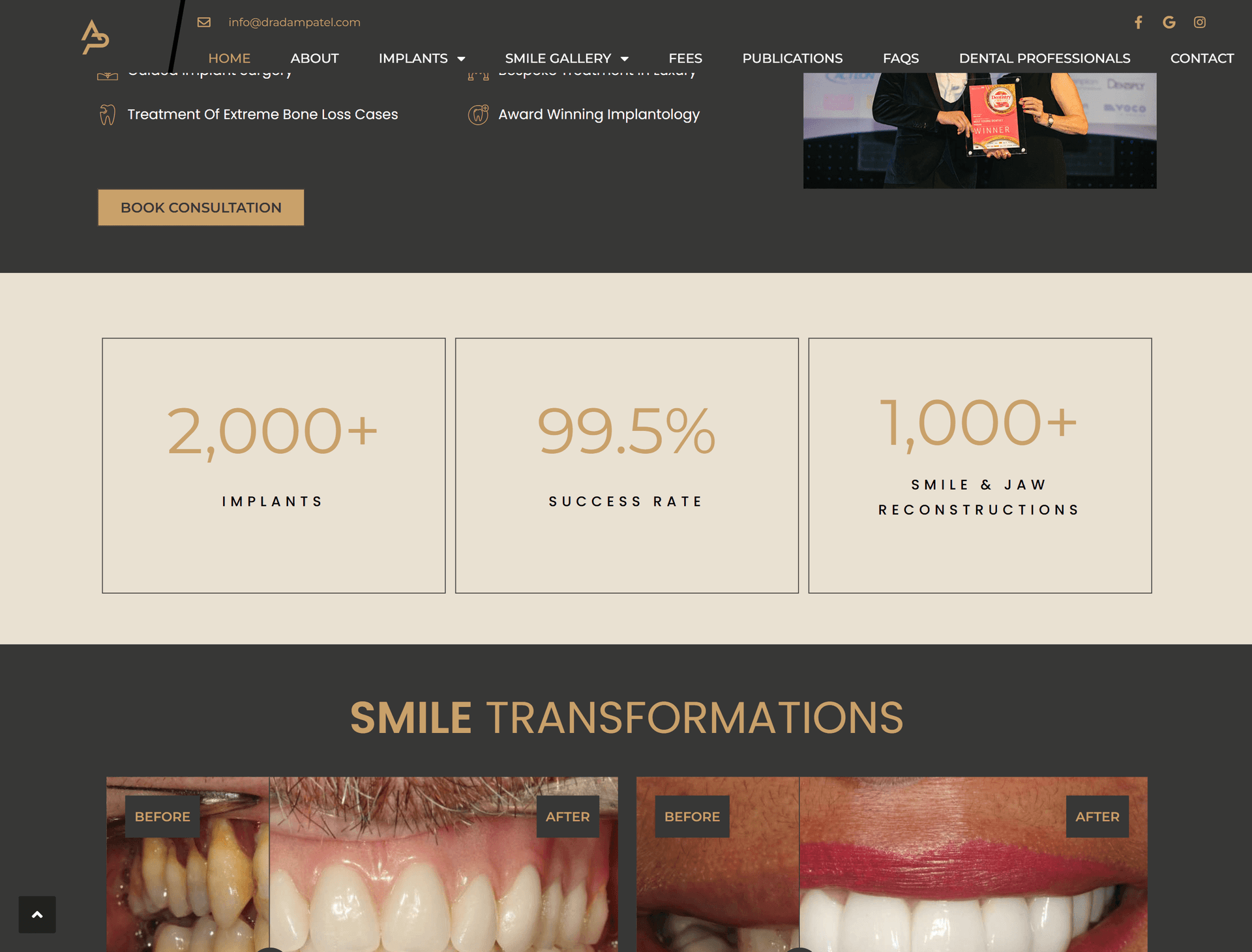 Dr Adam Patel Website Desktop