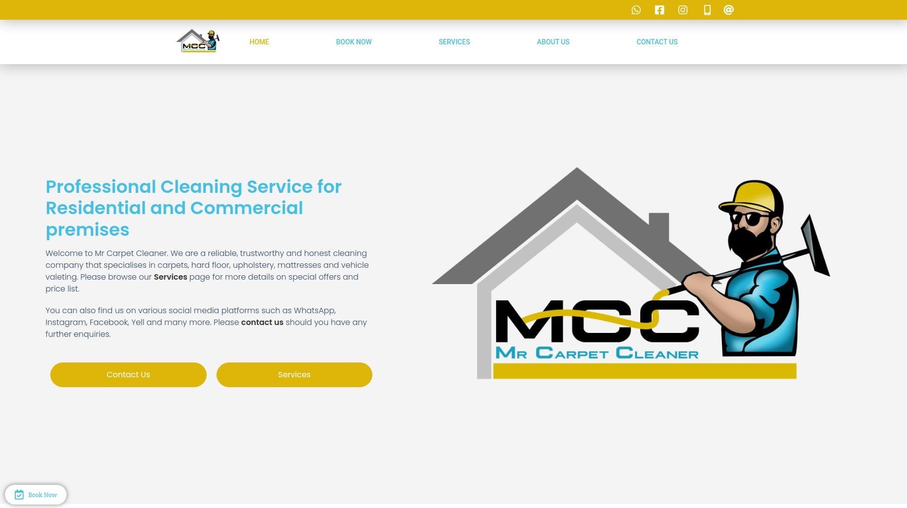 Mr Carpet Cleaner Website Desktop