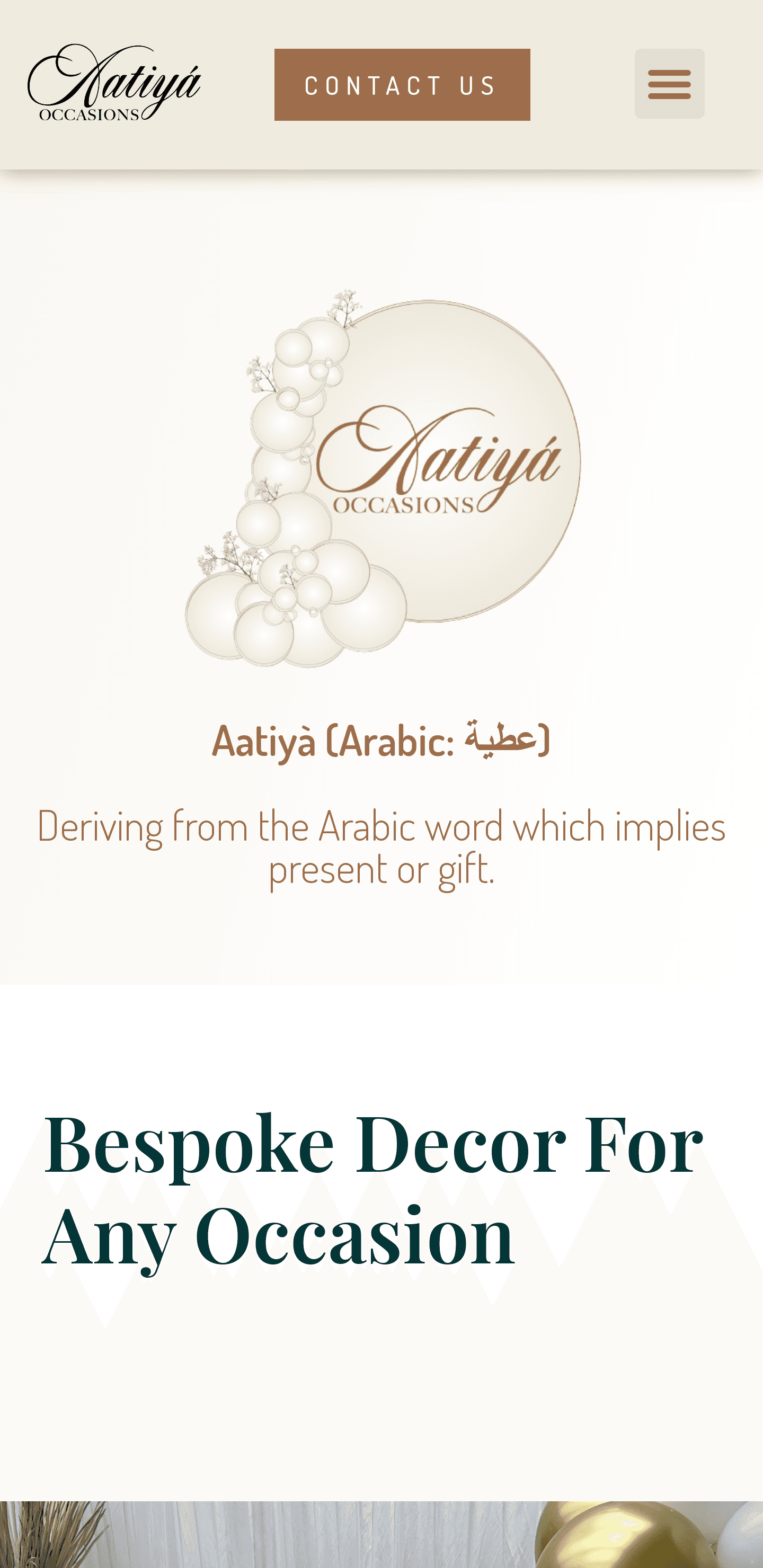 Aatiya Occasions Website Mobile