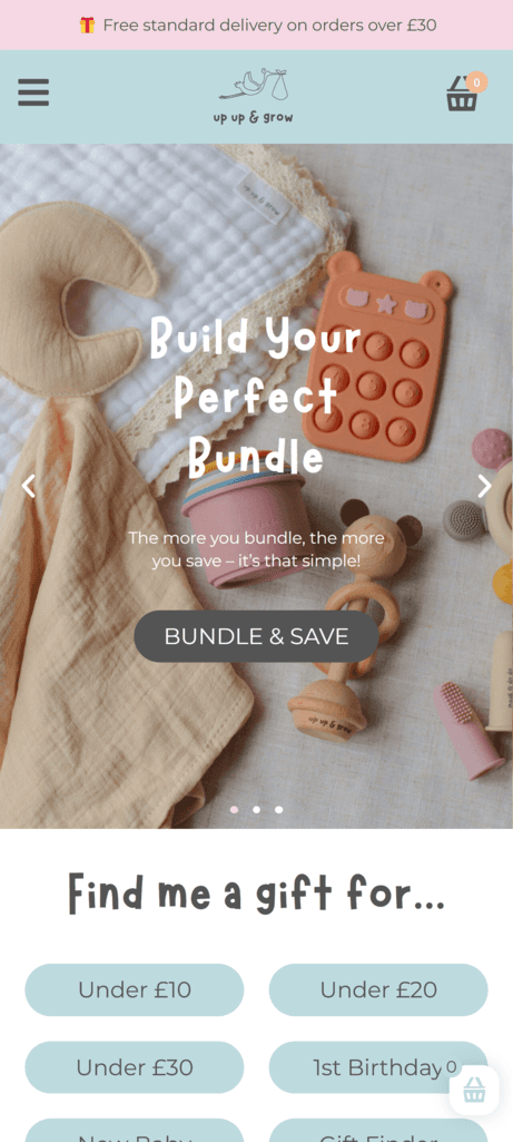Up Up & Grow Website Mobile
