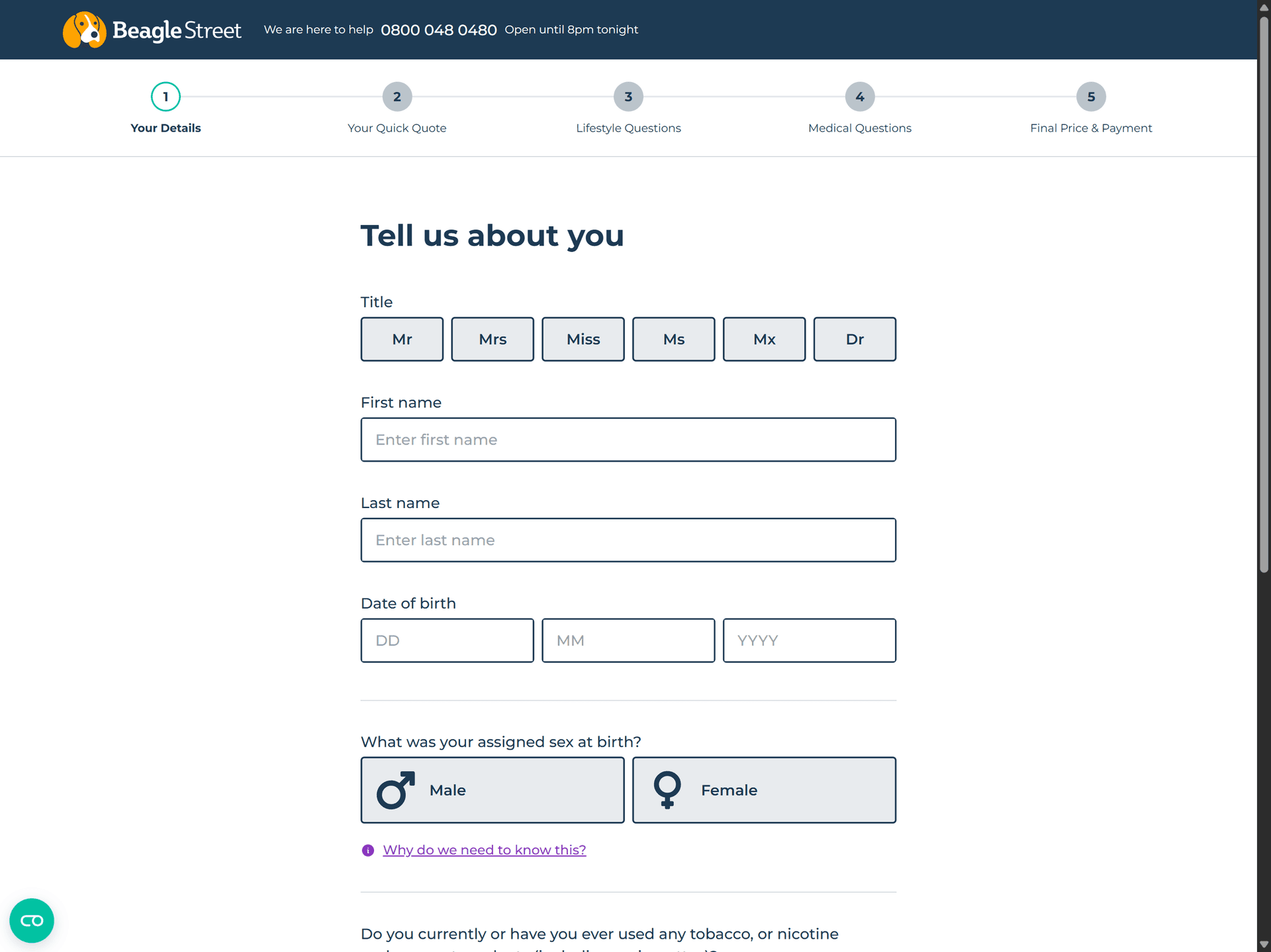 quickquote.beaglestreet.com name(iPad Pro)
